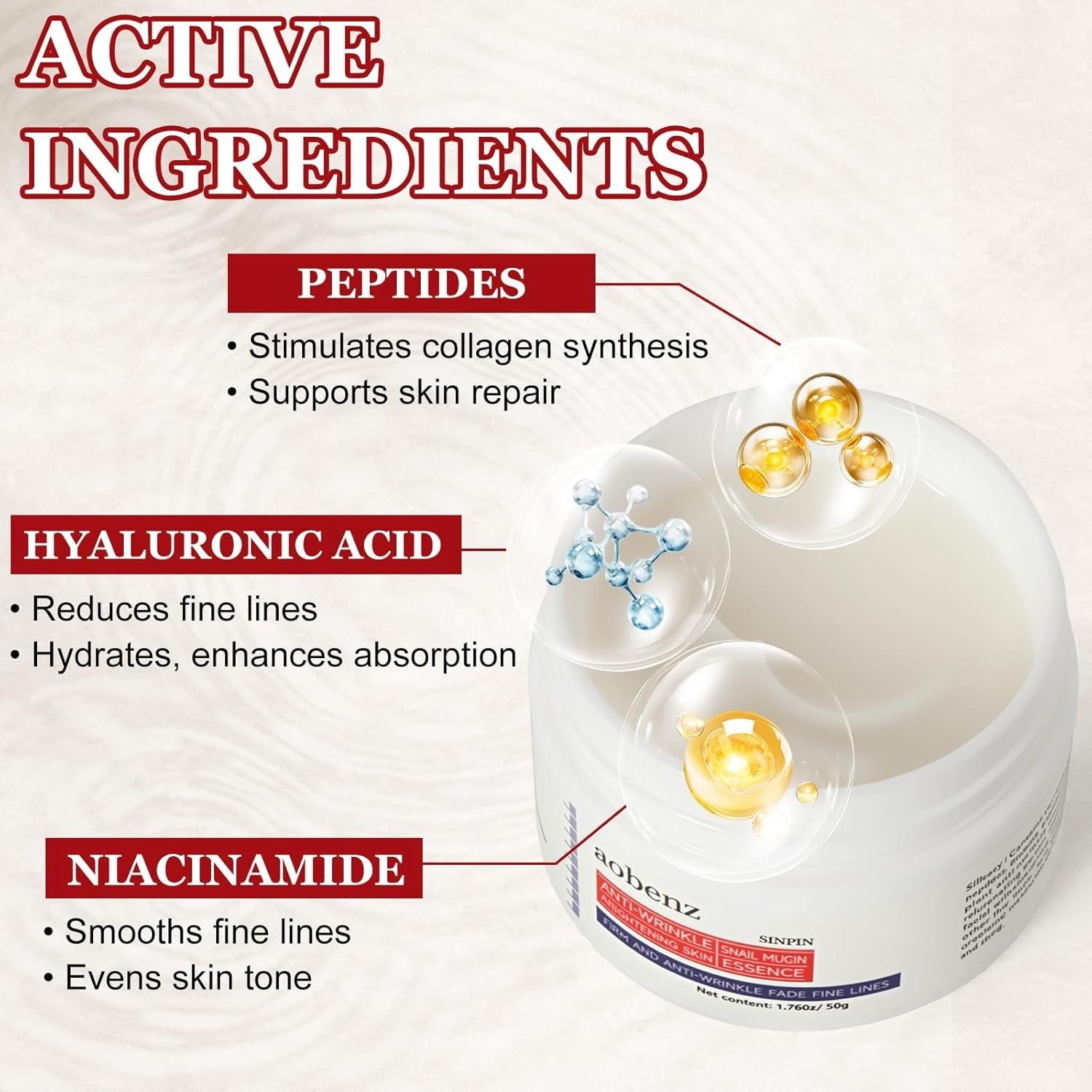 SINPIN aobenz Anti Aging Moisturizer Face Cream for Women & Men – Night Cream fo