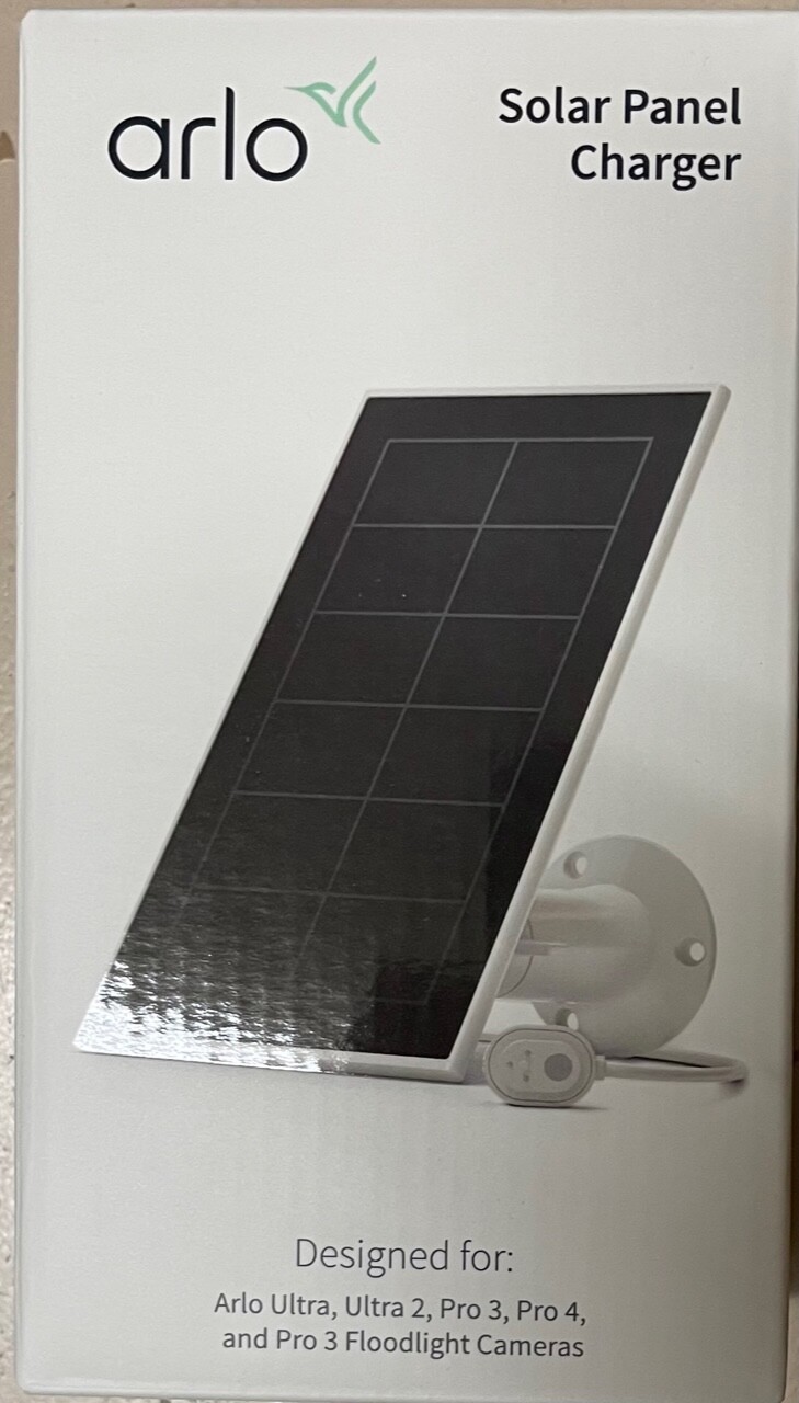 Arlo Ultra, Ultra 2, Pro 4, Pro 3 & Pro 3 Floodlight Camera Solar Panel Charger