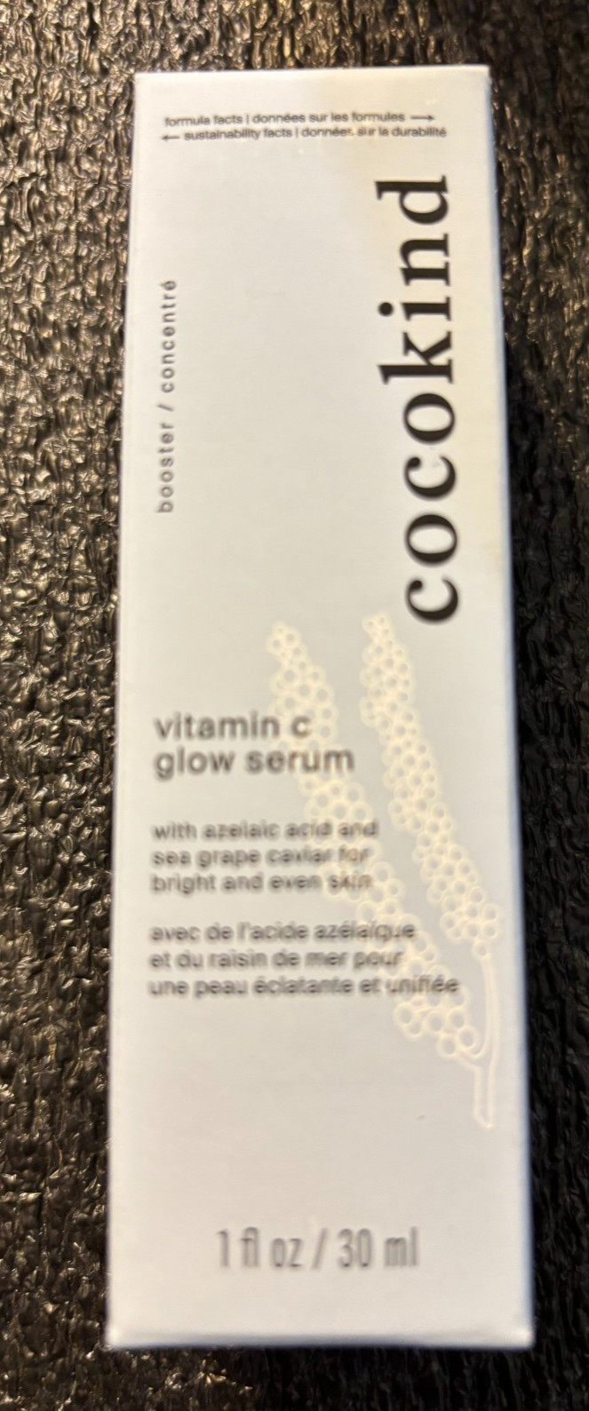 Cocokind Vit C Glow Serum w/ Azelaic Acid & Sea Grape Caviar for Bright Skin 1oz