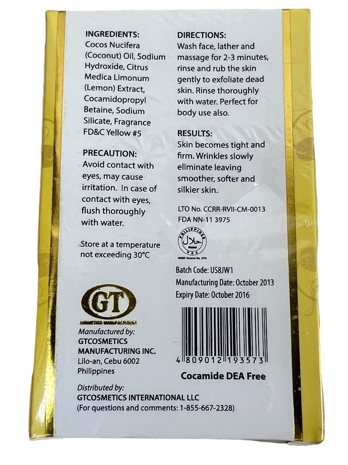 3 GT facial herbal Carrot, Papaya, Lemon skin tightening anti-aging soap
