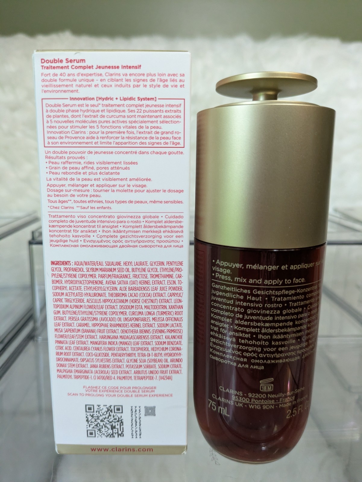 Clarins Double Serum Complete Age defying Serum 2.5 floz w/ Proof Of Purchase
