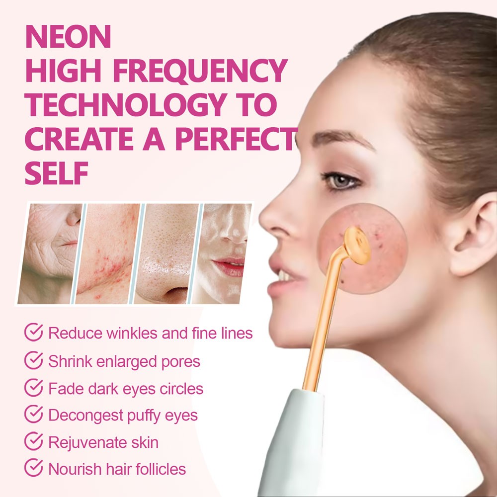 High Frequency Facial Skin Care Wand Machine Anti-aging Acne Hair Treatment Set