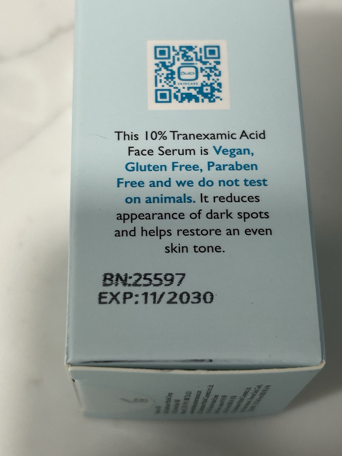 OMIC+ 10% Tranexamic Acid Face Serum 10 mL/ 0.33 oz Exp 11/30 Mini