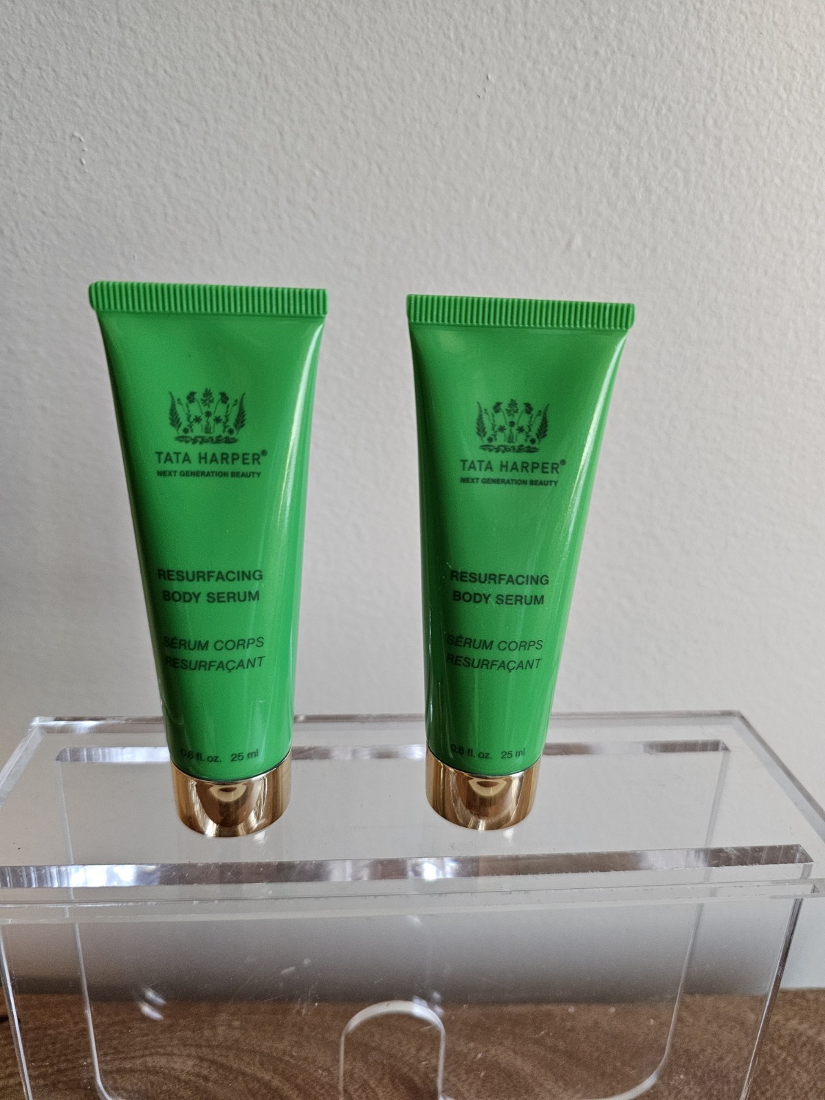 Lot Of 2..Tata Harper Resurfacing Body Serum 2x Travel Size..0.8 Fl Oz