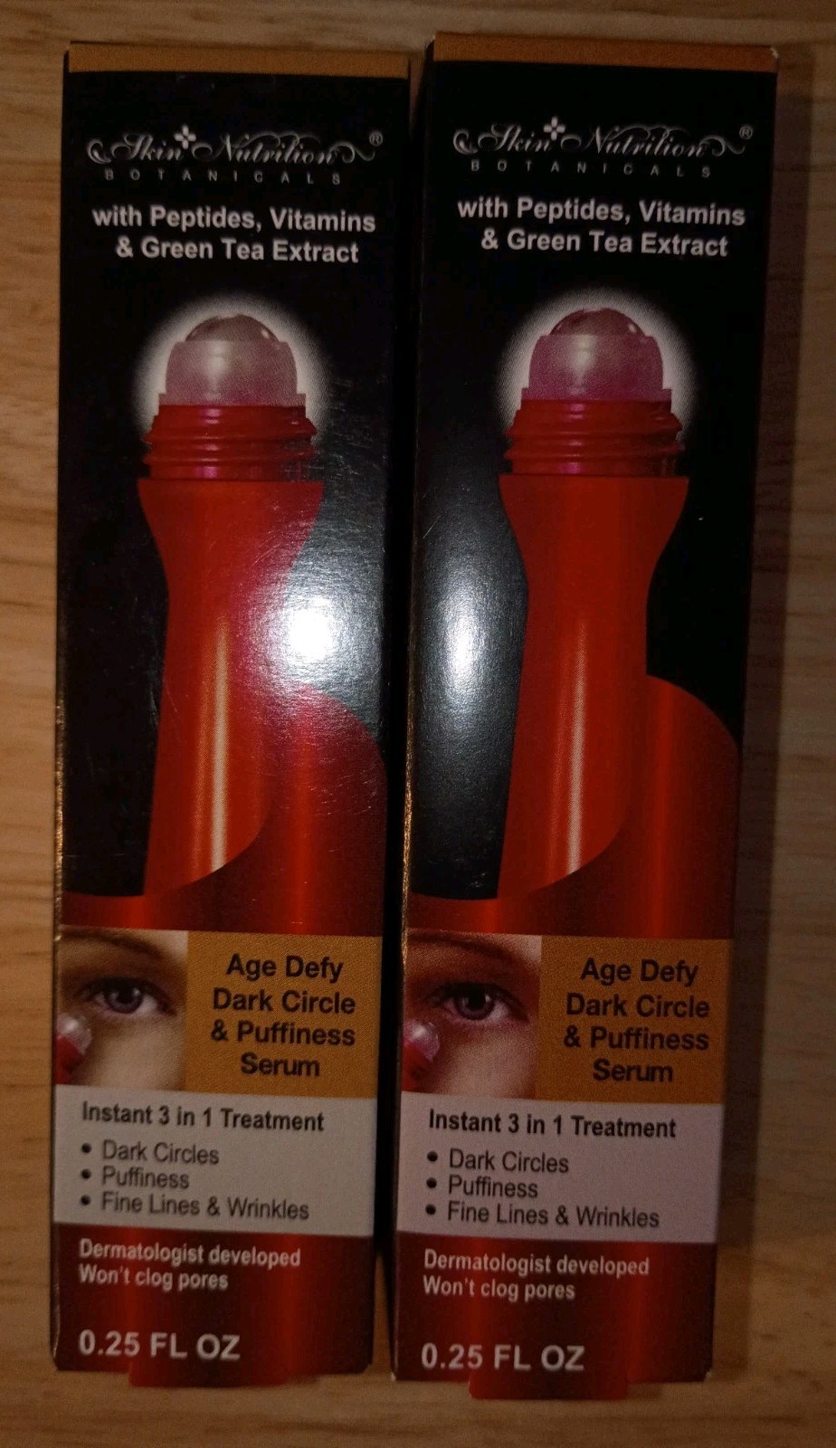 Skin Nutritions Age Defy Dark Circle & Puffiness Serum – 2 NIB Under Eye Rollers