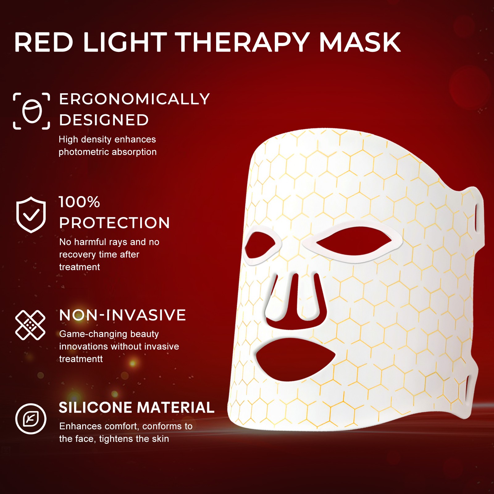 LED Face Mask Red Light Therapy Face Light Therapy Mask for Facial Skin Care US