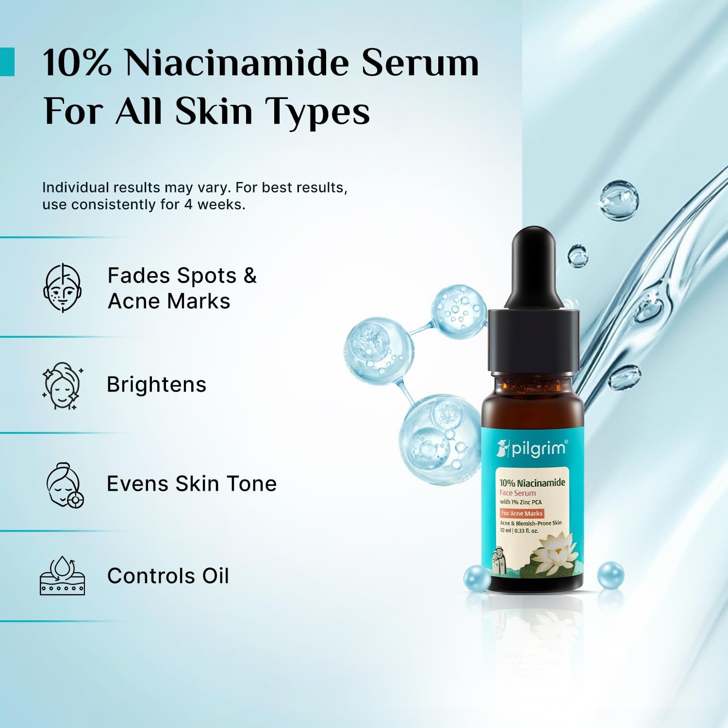 Pilgrim 10% Niacinamide Face Serum For Acne Marks 10ml