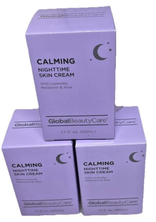 Lot 3 -Global Beauty Care Calming Nighttime SKIN CREAM Lavender Aloe 1.7 oz each