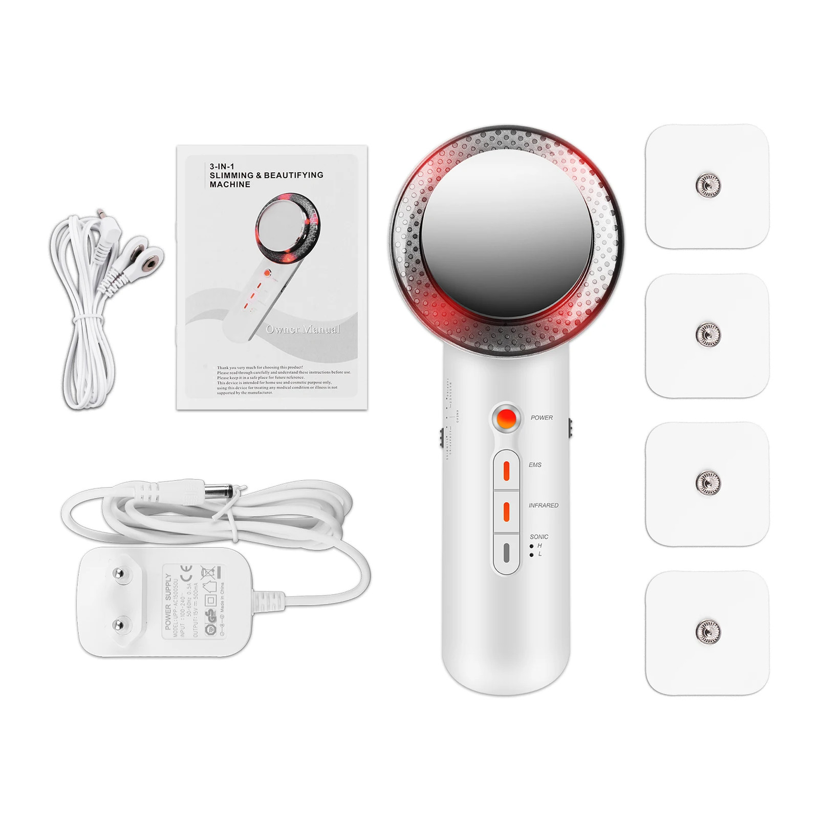 6 in 1 Body Shape Massager EMS Ultrasonic Slimming Gel Cream Infrared 1Mhz Ultra