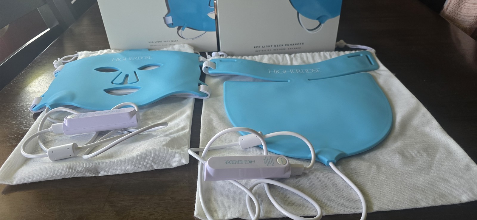 HigherDose Red Light Therapy Face Enhancer Mask & Neck Enhancer Bundle