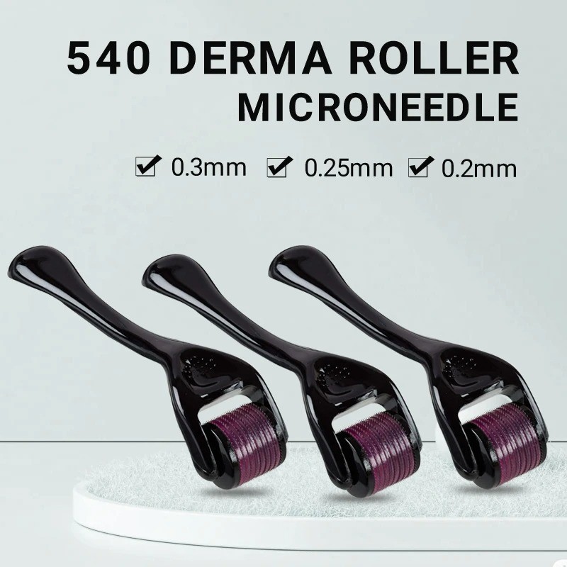 Titanium 540 Microneedle Derma Roller 0.25mm 0.5mm 1.0mm 1.5mm 2.0mm Hair Growth