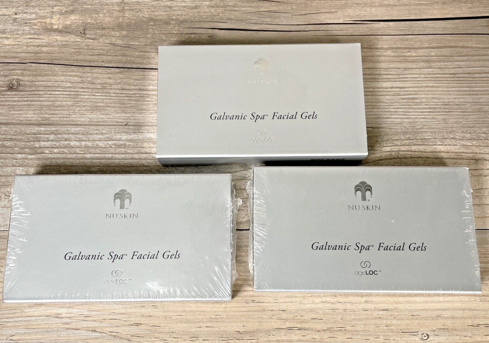 3 boxes (14 Pairs) Authentic Nuskin ageLOC Galvanic Spa Facial Gel NEW WITH BOX