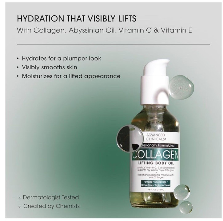 Advanced Clinicals Collagen Lifting Body Oil, 3.8fl.oz.