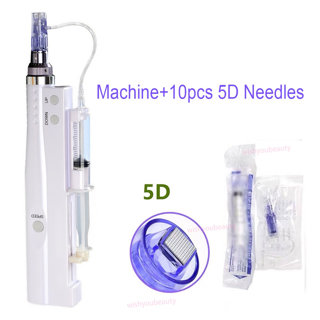 Home Use Skin Beauty Micro Pen &10PCS 5D Nano Pin Replacement Needle Cartridges