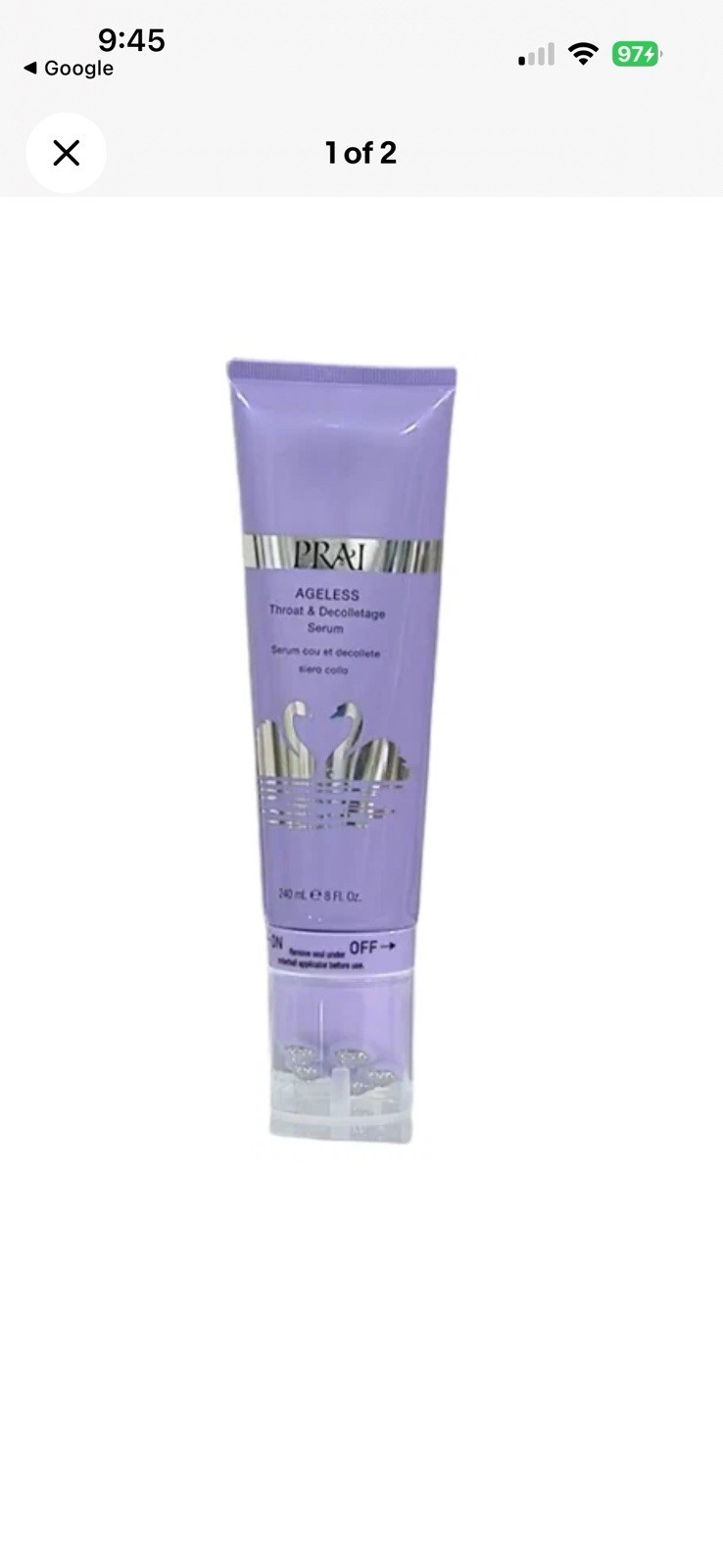 PRAI Ageless Throat & Decolletage Serum Roller Ball Super Size 8oz NEW
