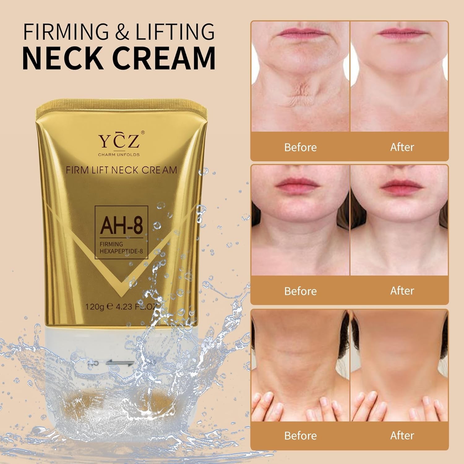 Eco-Friendly Neck Care Cream – AH-8 Firming Lotion with Aromatherapy Benefits