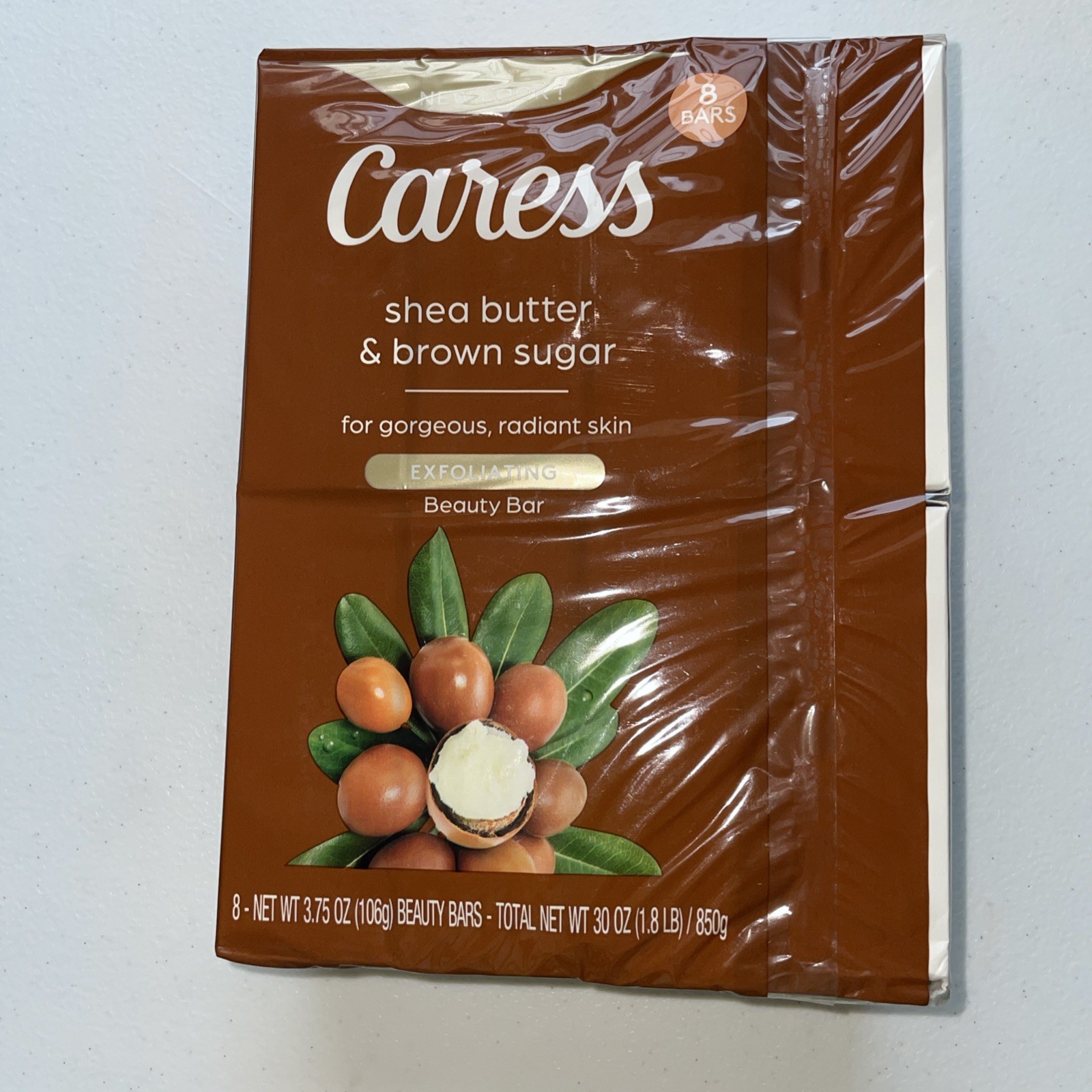 Caress Bar Soap Shea Butter & Brown Sugar 8 x 3.75 oz Bars