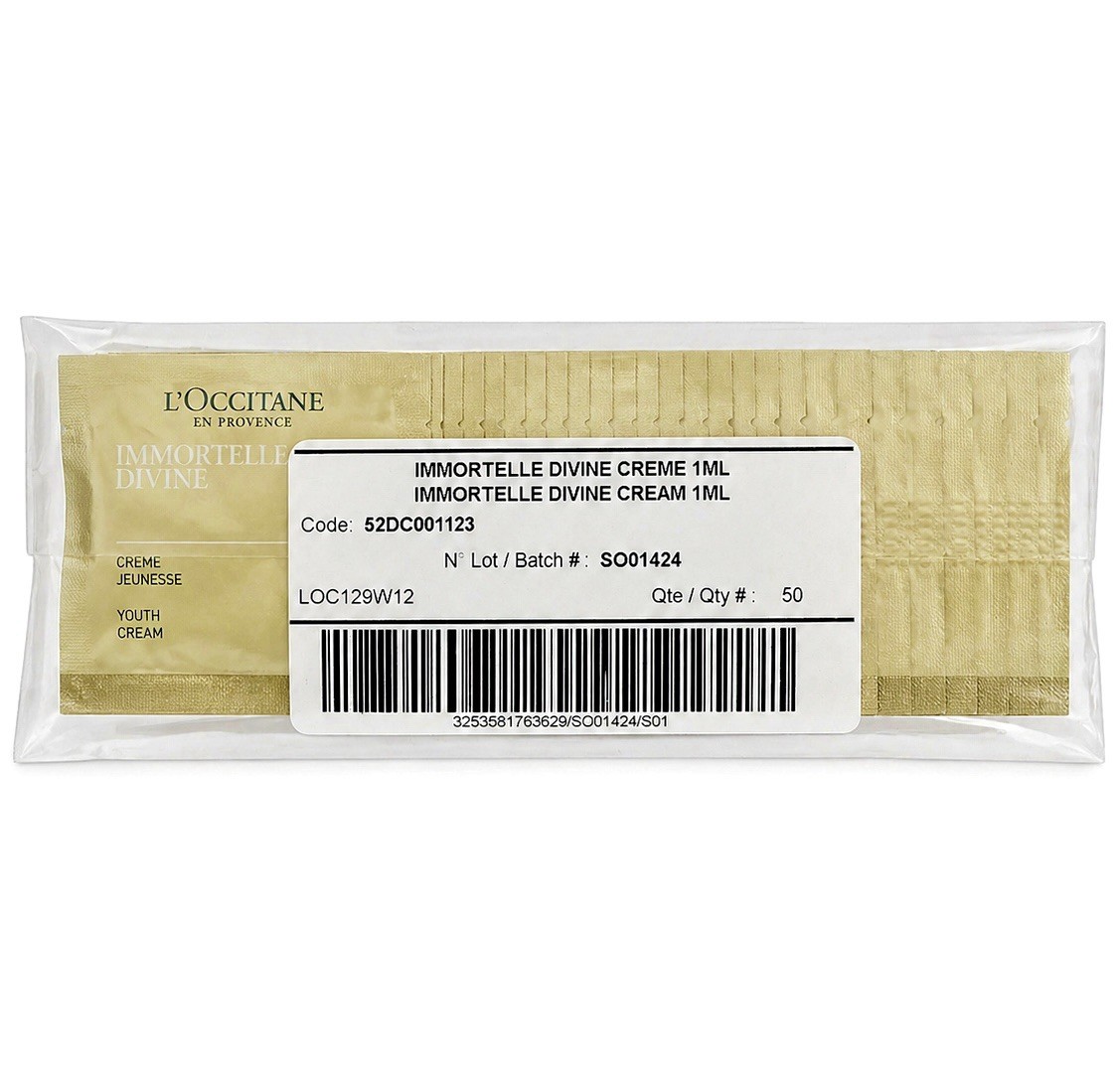 L’Occitane Immortelle Divine Cream 50pk Sample Travel Size (1.69oz Total) NEW