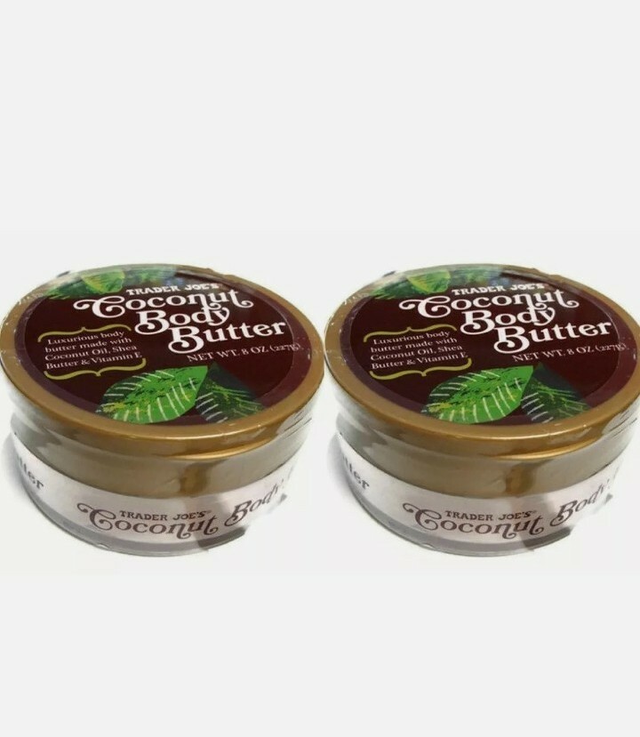 2 Pack Jars Trader Joe’s Body Butter With Coconut Oil & Shea Butter 8oz x 2=16oz