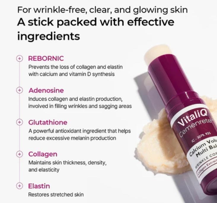 VitailQ Anti-Wrinkle Calcium Balm – Hydrating and Revitalizing Balm Stick