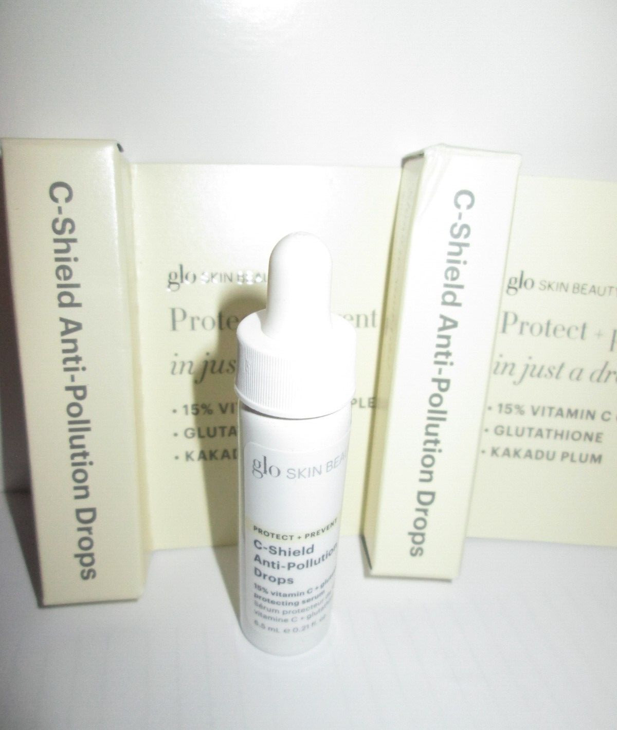 Lot 2 Glo Skin Beauty C-Shield Anti Pollution Drops 6.5 mL / 0.21 oz NIB