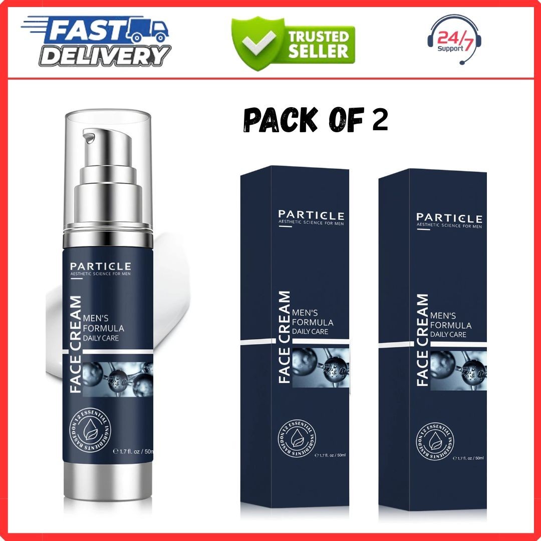 Particle Face Cream For Men 6-in-1 Moisturizer Anti Aging Fights Eye Bags 2 Pack