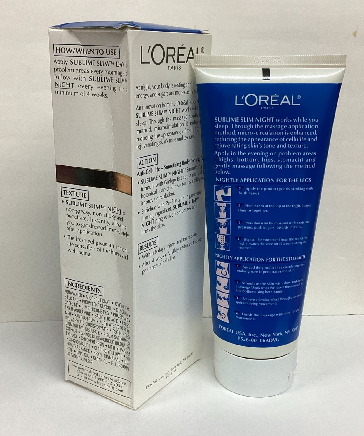 L’Oréal Sublime Slim Anti-Cellulite + Smoothing Body Toning Gel NIGHT 6.7oz NEW