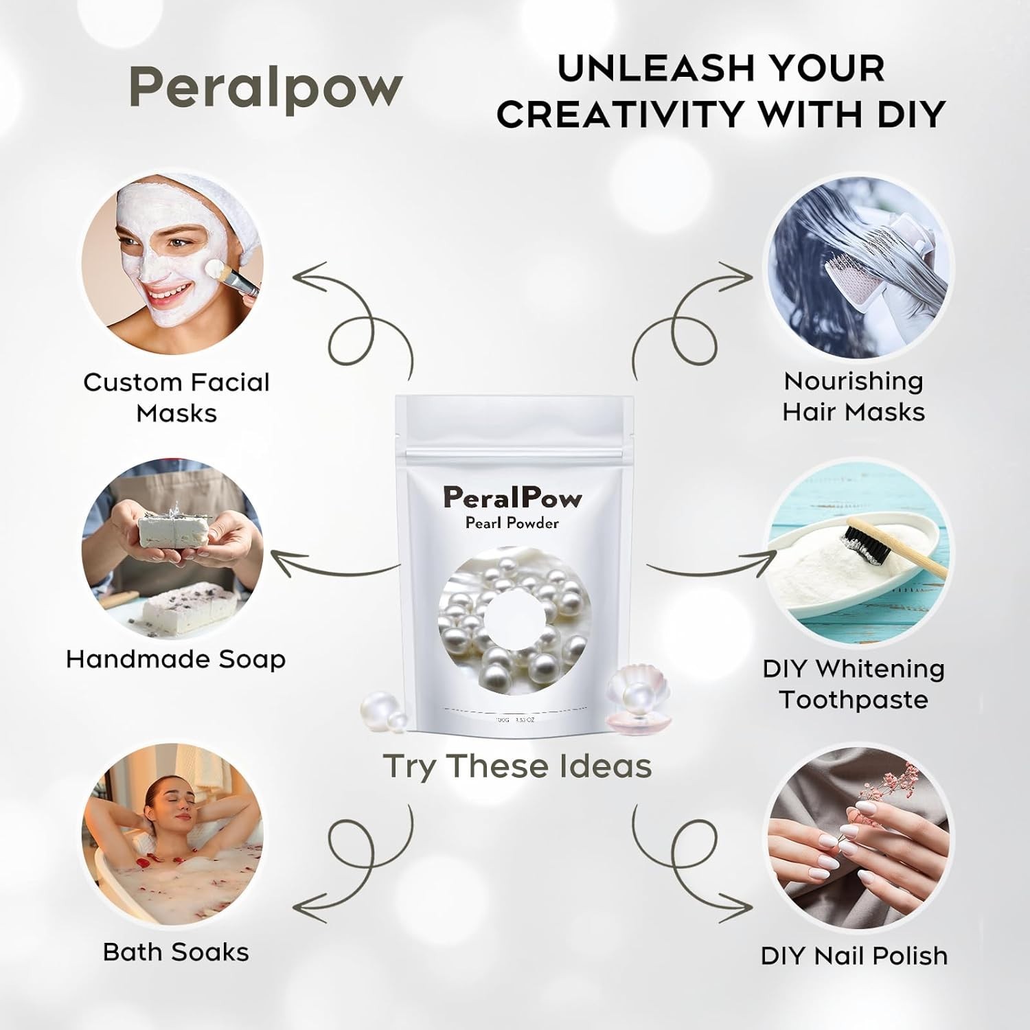 Pearl Powder Organic, 100G 100% Natural DIY Skincare, Anti-Aging, Minimizes Pore