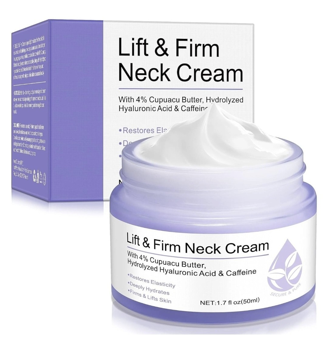 Secure & Pure Lift & Firm Neck Cream 1.7 fl oz Cupuacu Butter Hyaluronic Acid