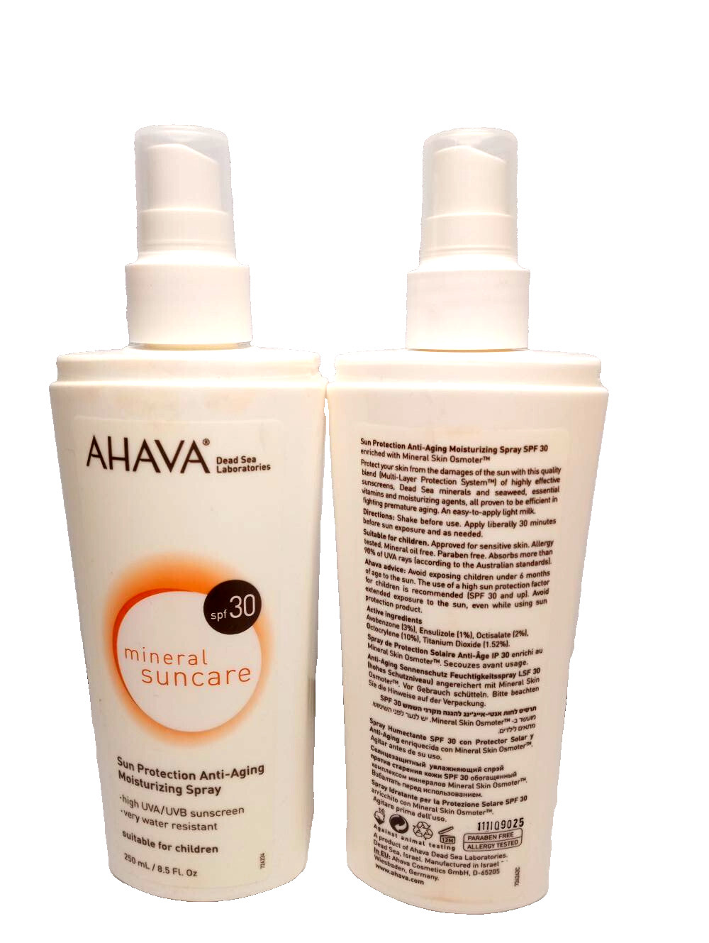 Ahava MINERAL Sun Protection Anti-Aging Moisturizing Spray SPF30 8.5 oz IN BOX
