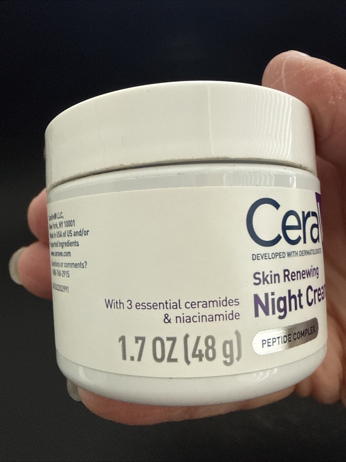 Cerave Skin Renewing Night Cream New With Peptides 1.7oz