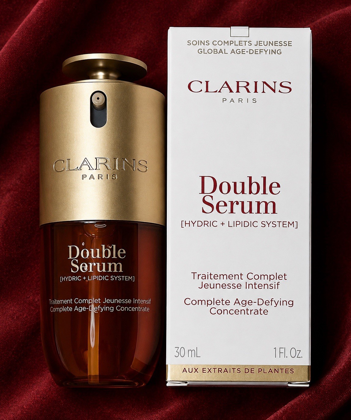 Clarins Double Serum Complete Age-Defying Concentrate 1oz Firm Smooth Boost 661