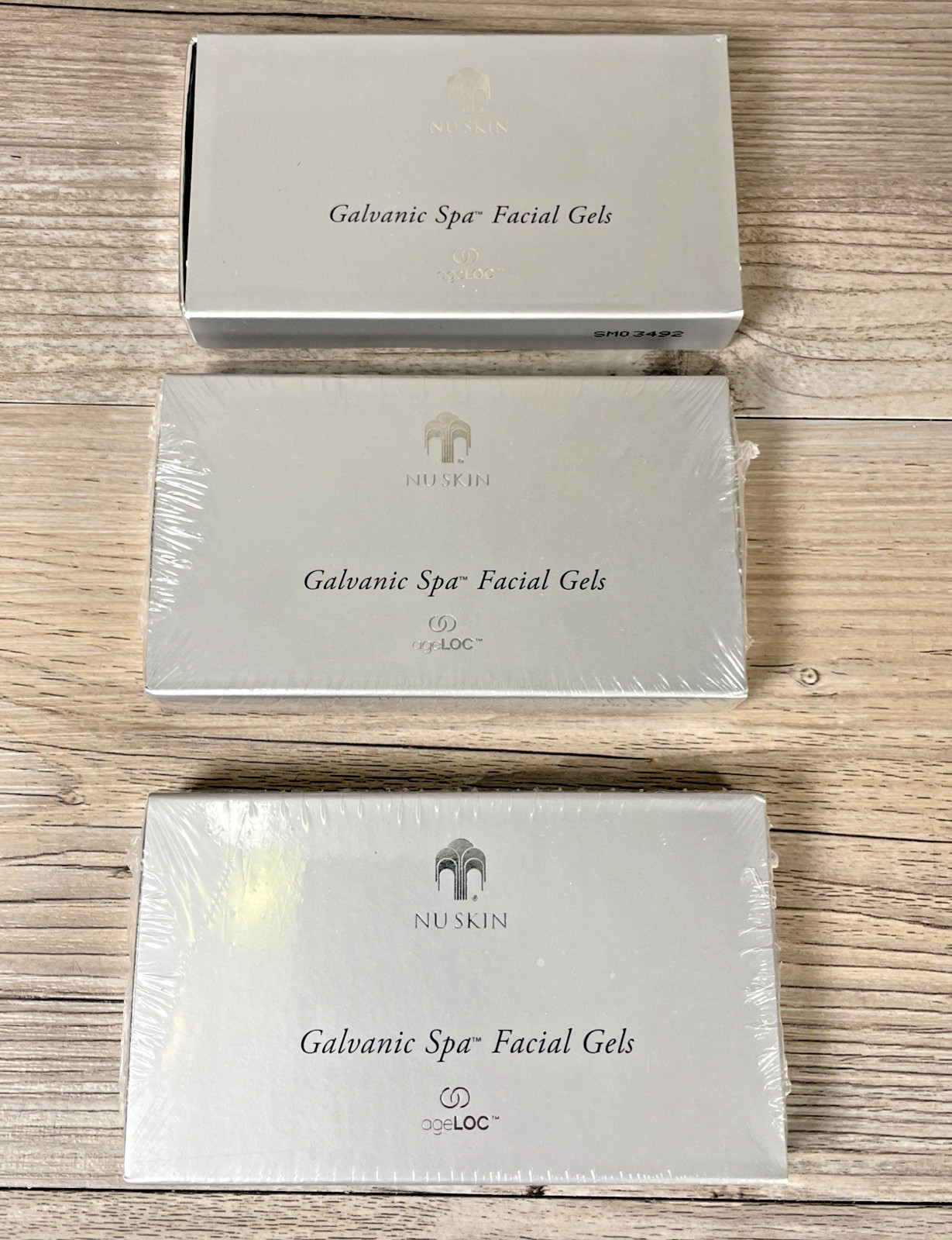 3 boxes (14 Pairs) Authentic Nuskin ageLOC Galvanic Spa Facial Gel NEW WITH BOX