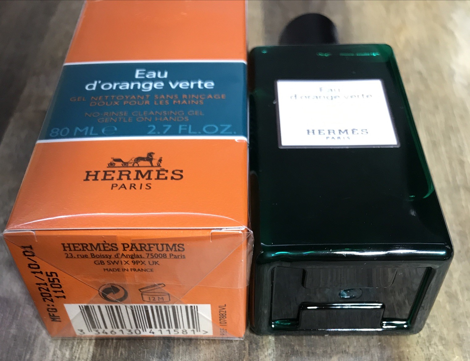 Hermes Eau D’orange Verte Hand & Body No Rinse Cleansing Gel 2.7 oz 80 ml Boxed