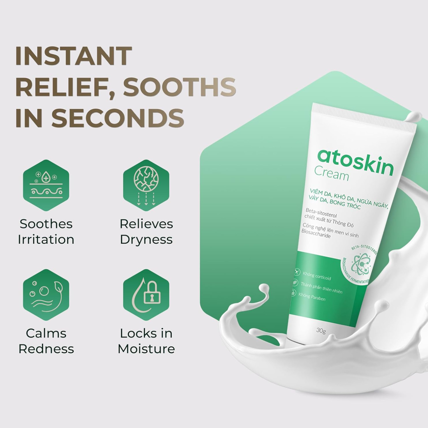 2x ATOSKIN Cream 30g Daily Moisturizer Shea Butter & Aloe Vera for Drynes Care
