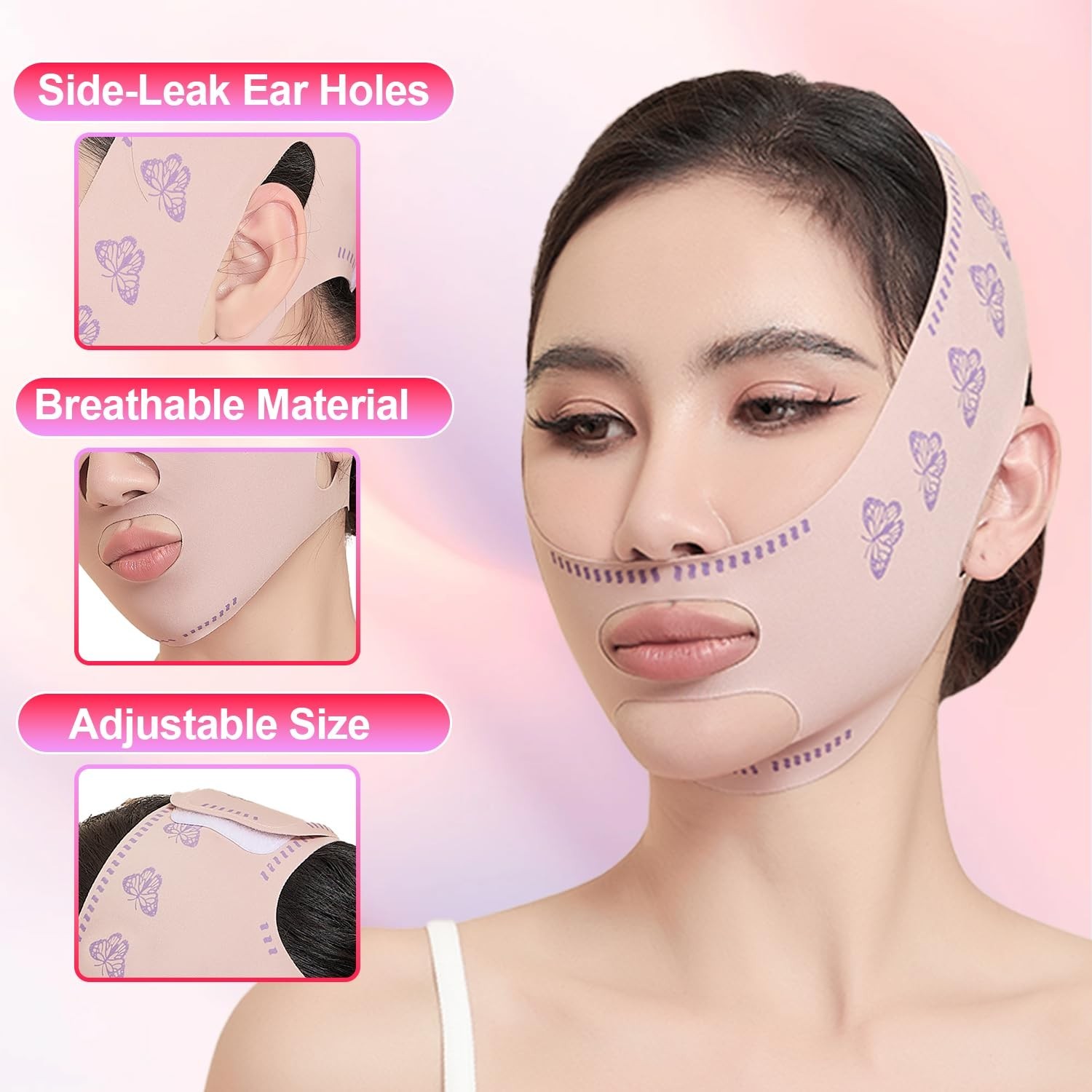 Double Chin Reducer & V Line Mask – Adjustable Chin Strap for Jawline Perfection