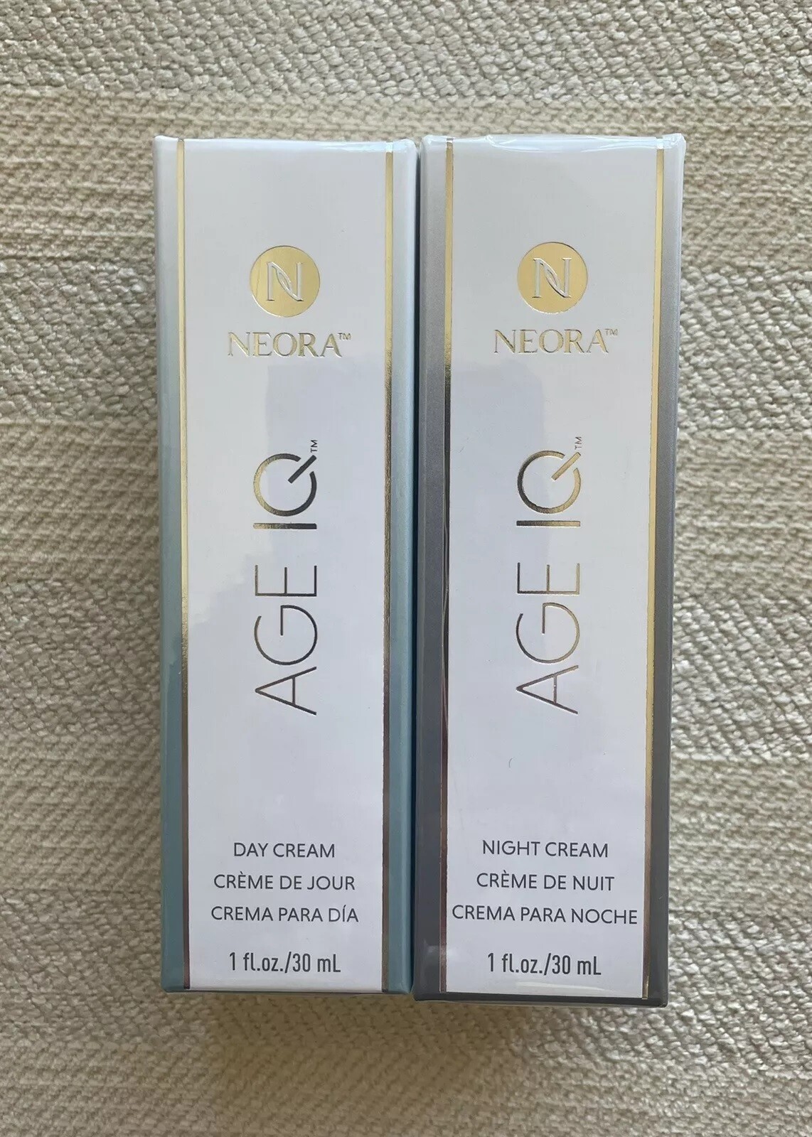 Neora Nerium Age IQ Day & Night Creams Full Size 1 oz Sealed Expiration 10/26 +