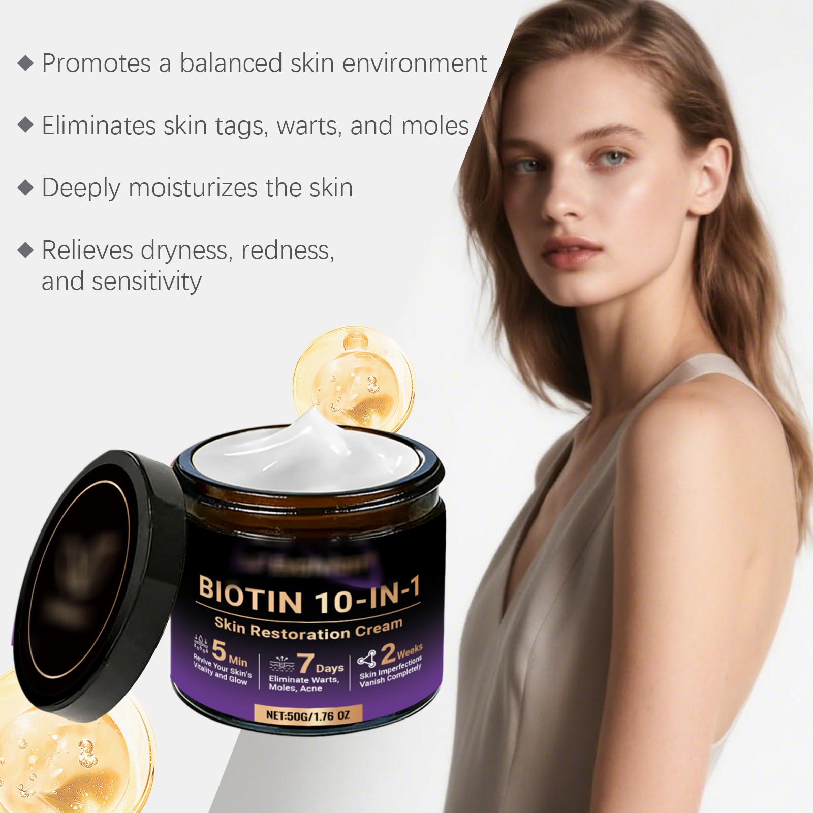 1-3PCS Biotin 10-in-1 Skin Restoration Cream, 2026 New Skin Treatment Cream ~US