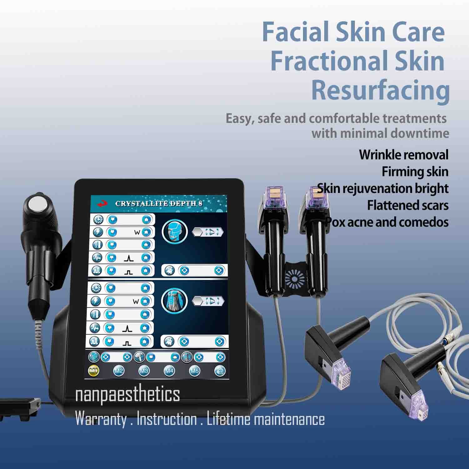 3IN1 Fractional Micro R-F Face Lift Body Tighten Machine With 6 Cartridges USA