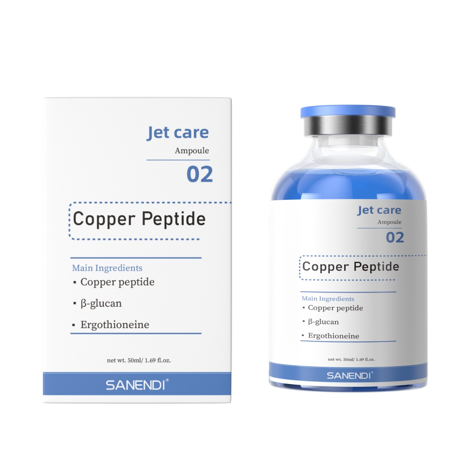 SANENDI Jet Care 02 Copper Peptide Ampoule Serum, 50ml Antioxidant Repair Booste