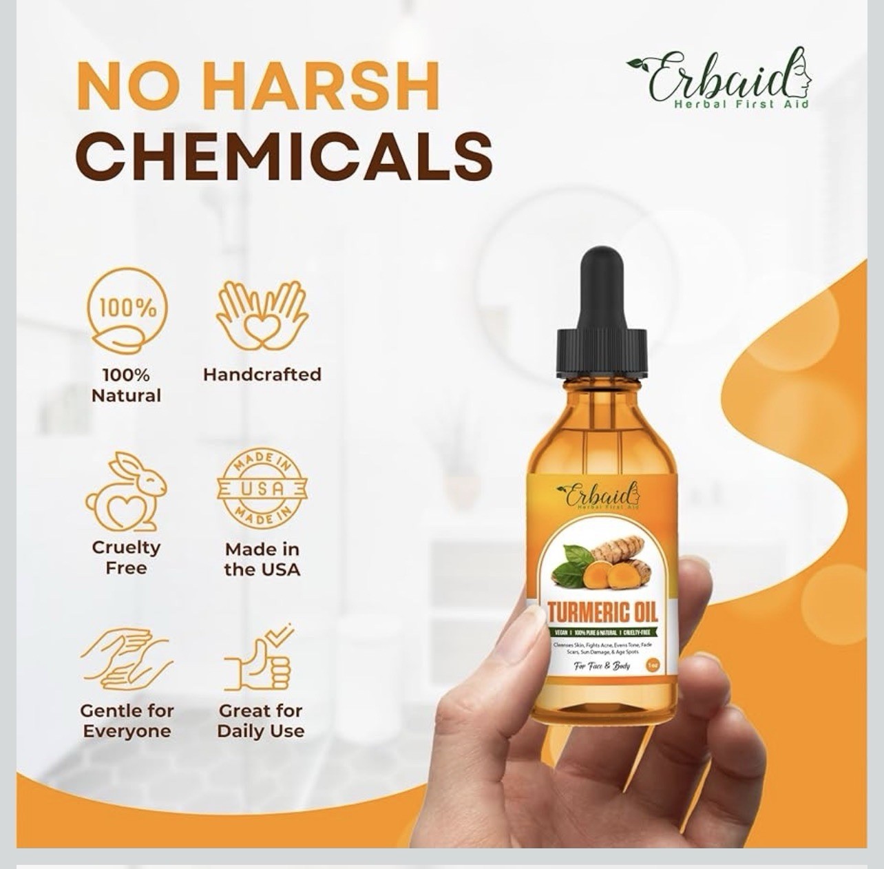 Turmeric Oil – Dark Spot Facial Serum for Face & Body – Natural Skin Brightening