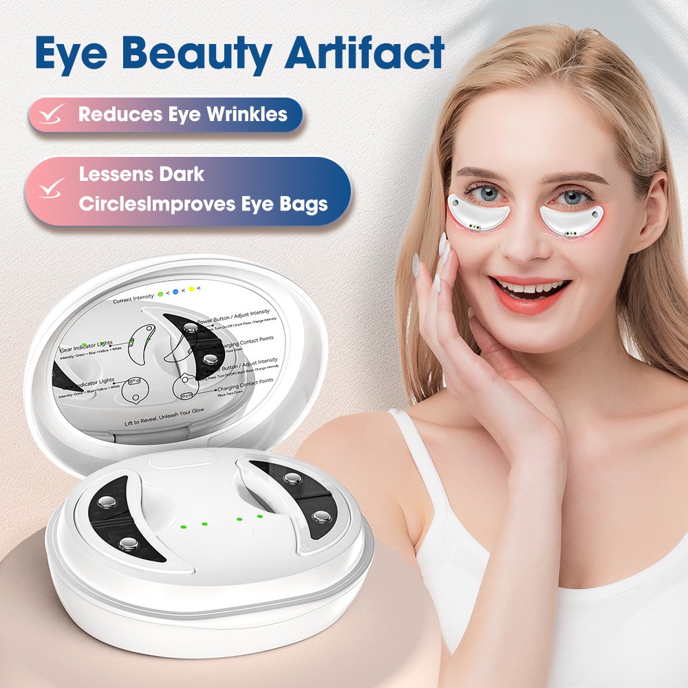 Eye Care EMS Micro Current Eyes Beauty Device RedLight Hot Compress Removes Dark