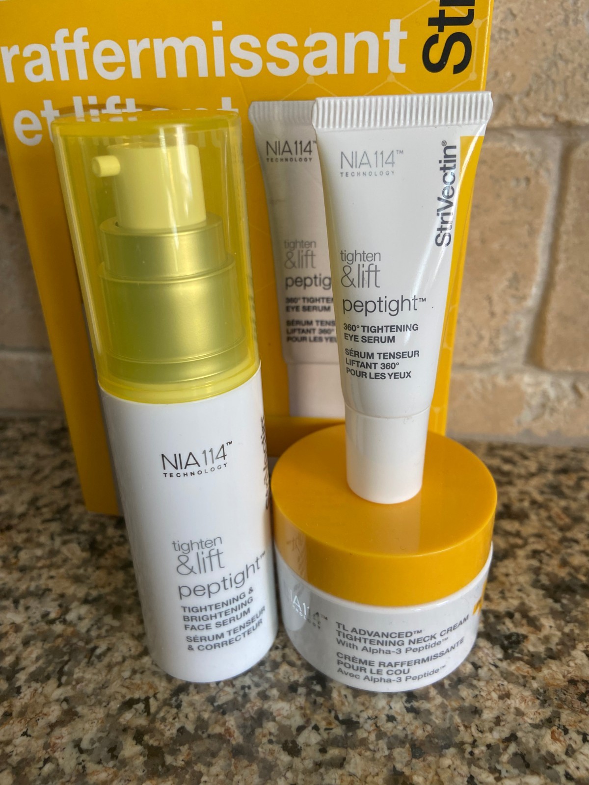 StriVectin Tighten & Lift 3 Step Kit Peptide Face Eye Serum Neck Cream Plus Firm