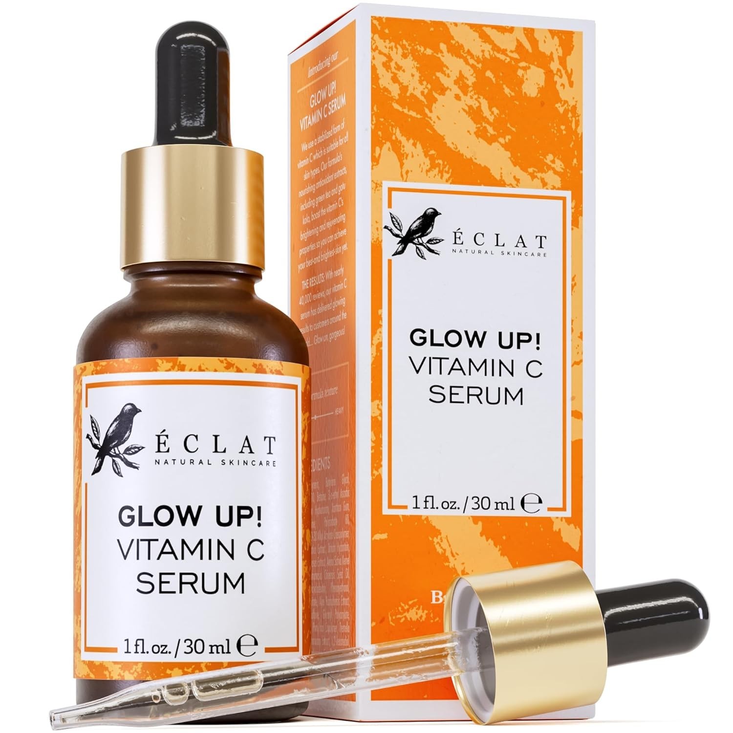 Eclat Vitamin C Face Serum, Brightening Facial Treatment with Vitamin E, 1 fl oz