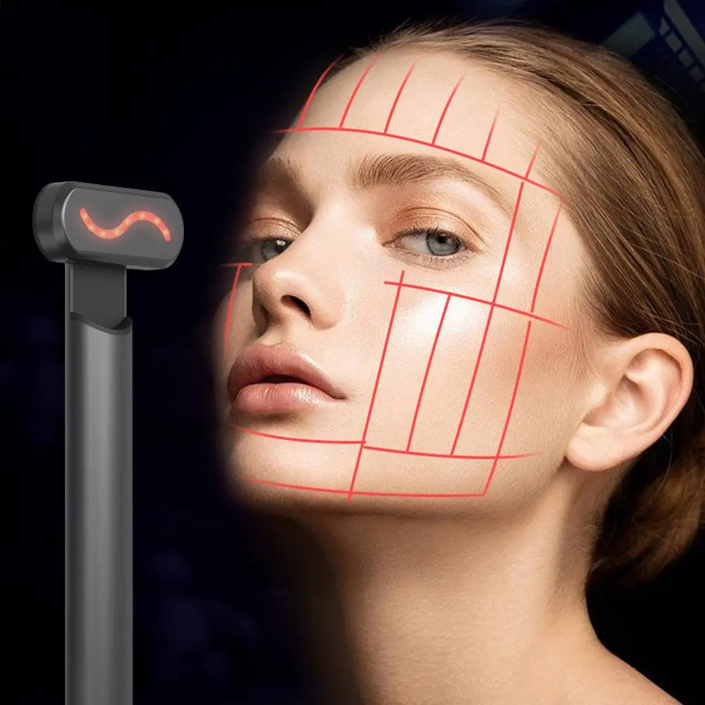 4-in-1 LED Red Light Therapy Facial Massager, Skin Tightening & Anti-Aging Wand
