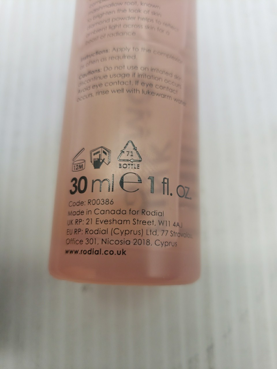 RODIAL Pink Diamond Lifting Oil 1 fl oz Full Size Brand New In Box (84)