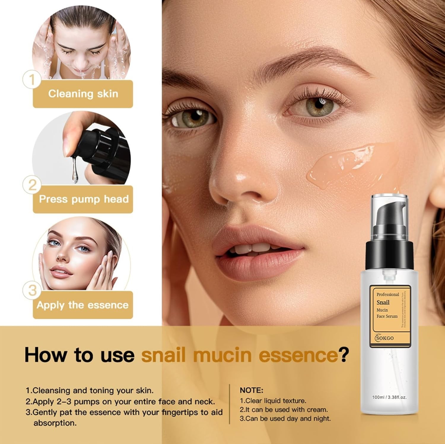 Revitalizing Snail Mucin Serum: Antioxidant & Collagen Boost for All Skin Types
