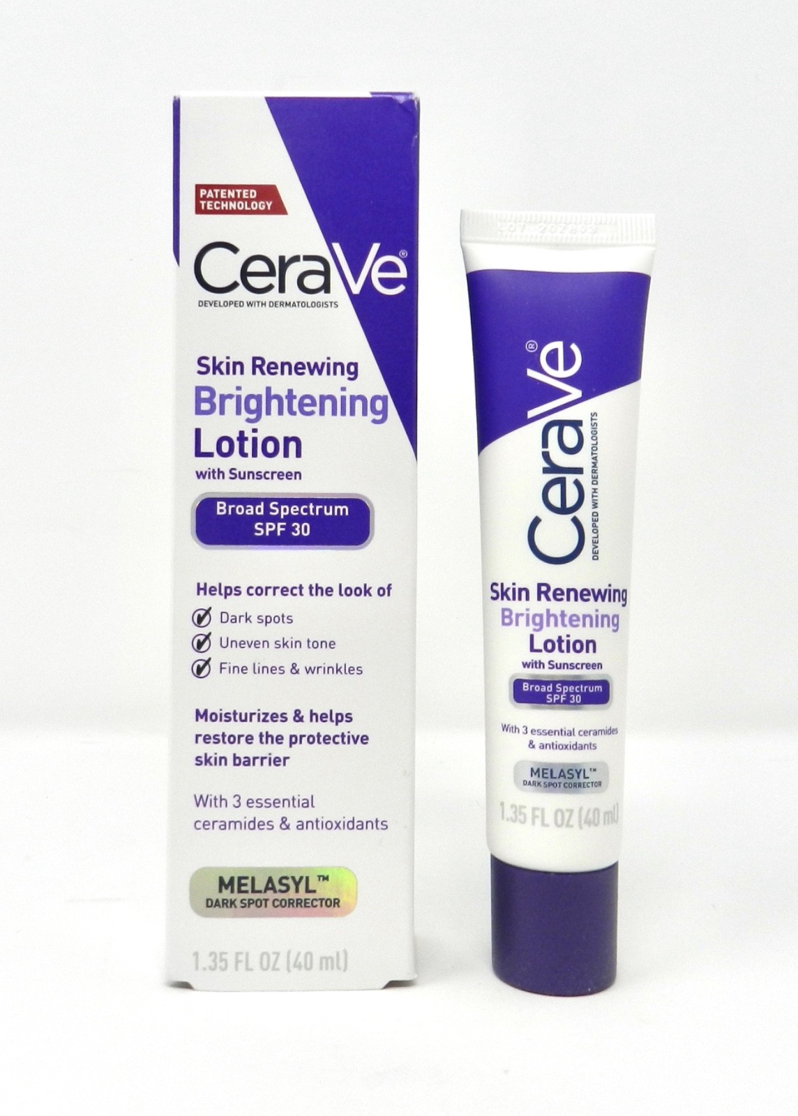 CeraVe Skin Renewing Brightening Lotion + Nightly Exfoliating Treatment Set of 2