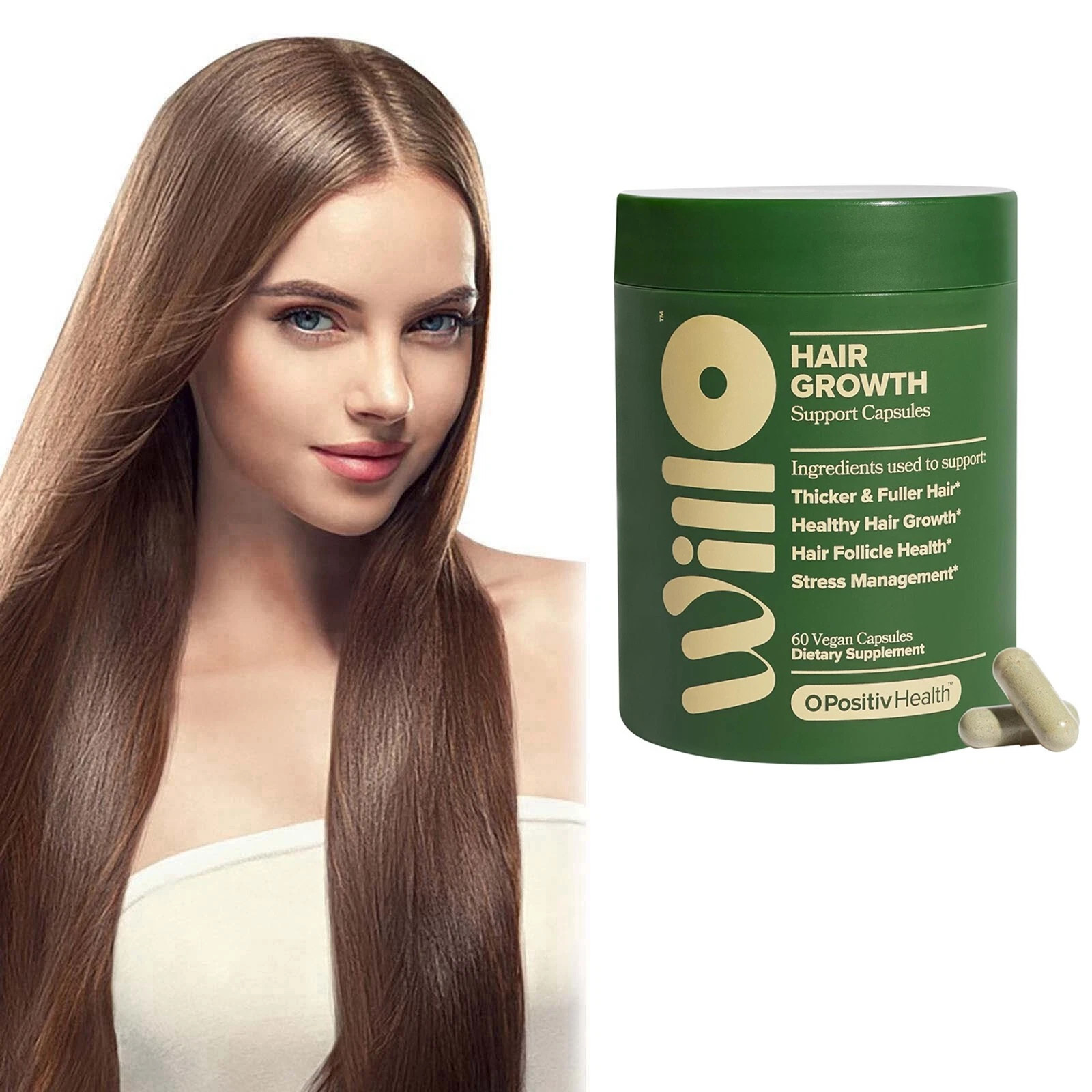 O Positiv Willo Hair Growth Support For Women Hair Health 60 Capsules
