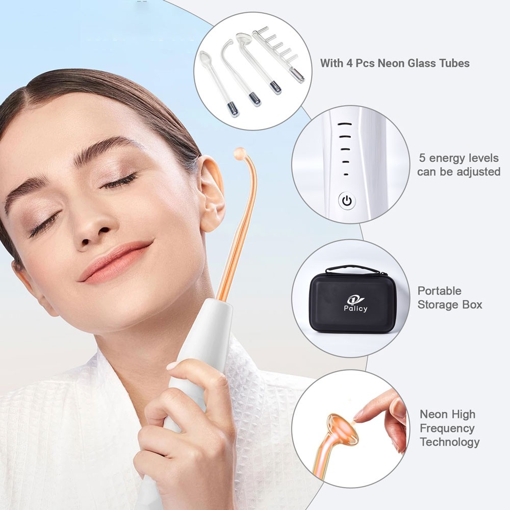 High Frequency Facial Skin Care Wand Machine Anti-aging Acne Hair Treatment Set